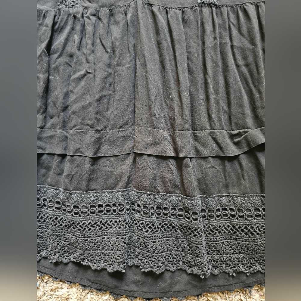 Victoria's Secret black laced cottagecore sexy 100% viscose mini dress suze M - Picture 3 of 10